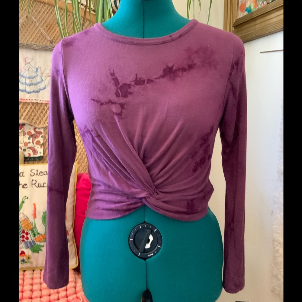 Purple tie dye crop top. Long sleeves Super soft!
